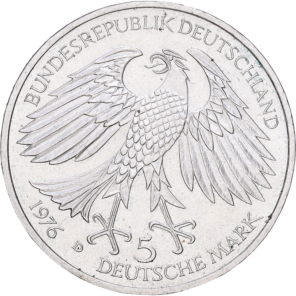 Federal Republic of Germany, 5 Mark, 1976, Munich, Silver, AU(50-53), KM:144