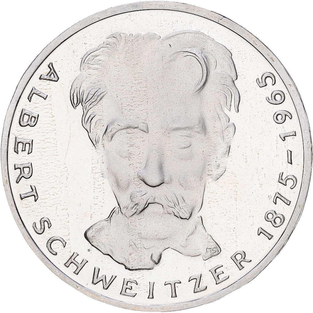 GERMANIA - REPUBBLICA FEDERALE, 5 Mark, 1975, Karlsruhe, FS, Argento, SPL+