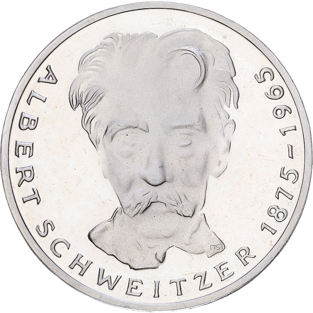 ALEMANIA - REPÚBLICA FEDERAL, 5 Mark, 1975, Karlsruhe, Prueba, Plata, SC+