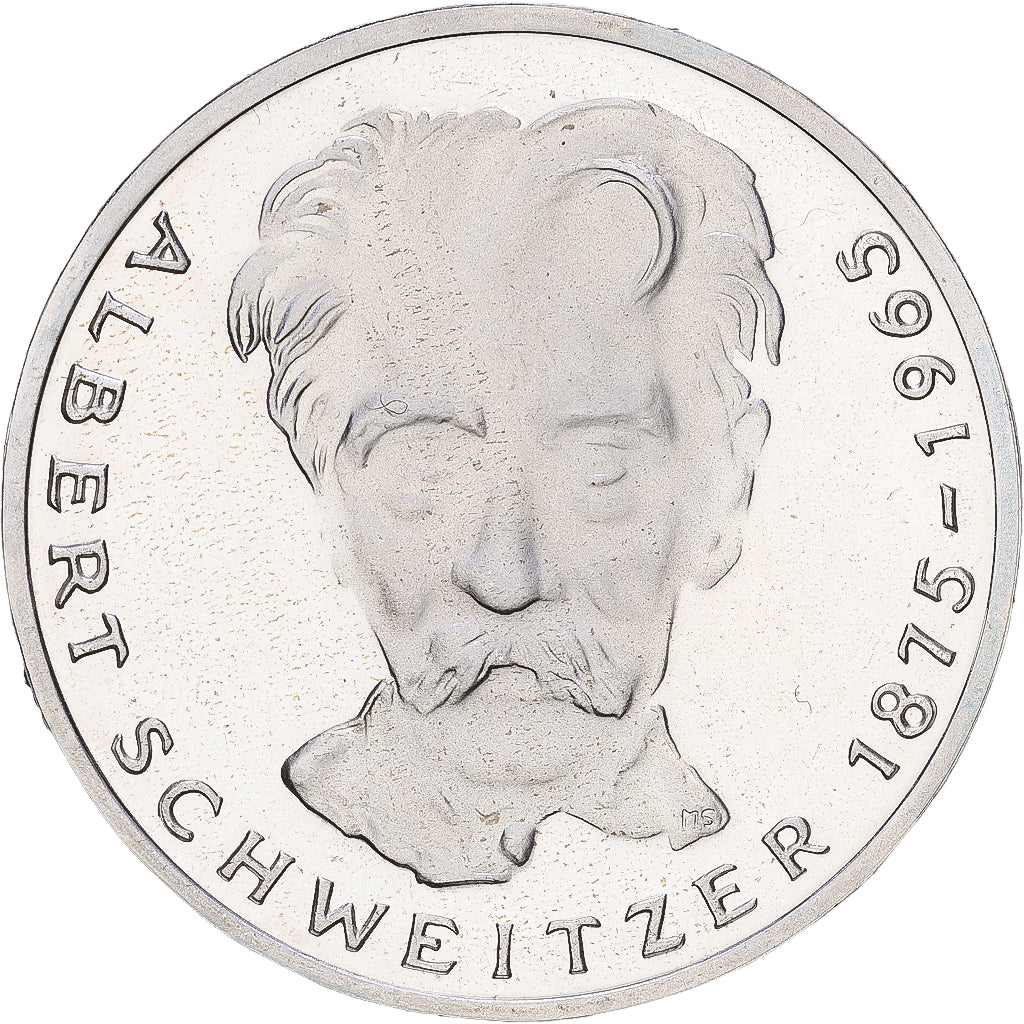 ALEMANIA - REPÚBLICA FEDERAL, 5 Mark, 1975, Karlsruhe, Prueba, Plata, SC+