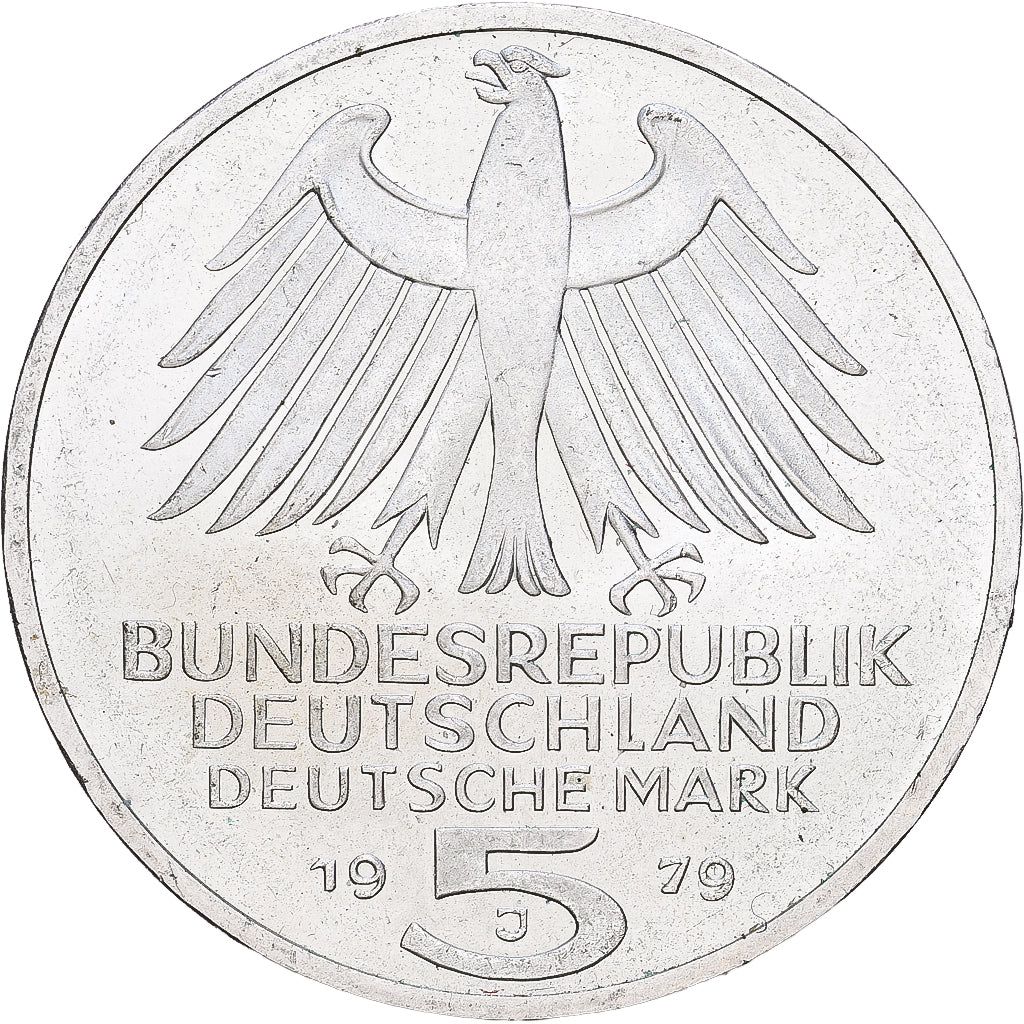 Bundesrepublik Deutschland, 5 Mark, 1979, Hamburg, Silber, SS+, KM:150