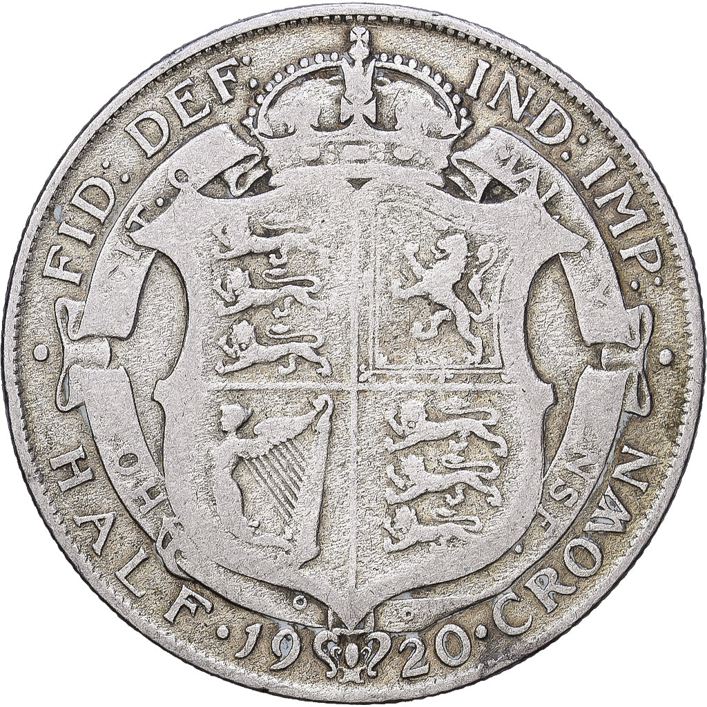 Great Britain, Half crown, 1920, British Royal Mint, Silver, VF(20-25)