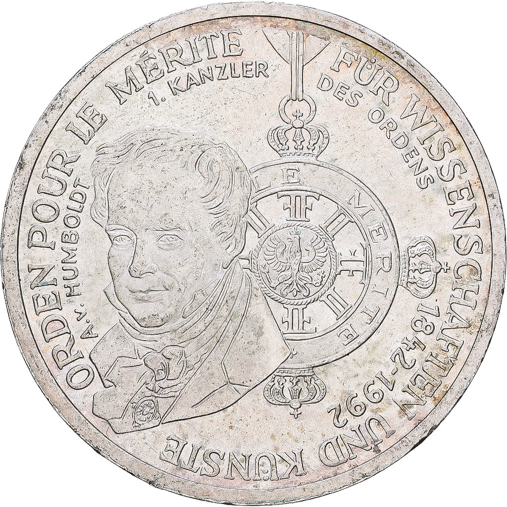 Federal Republic of Germany, 10 Mark, 1992, Munich, Silver, AU(50-53), KM:179