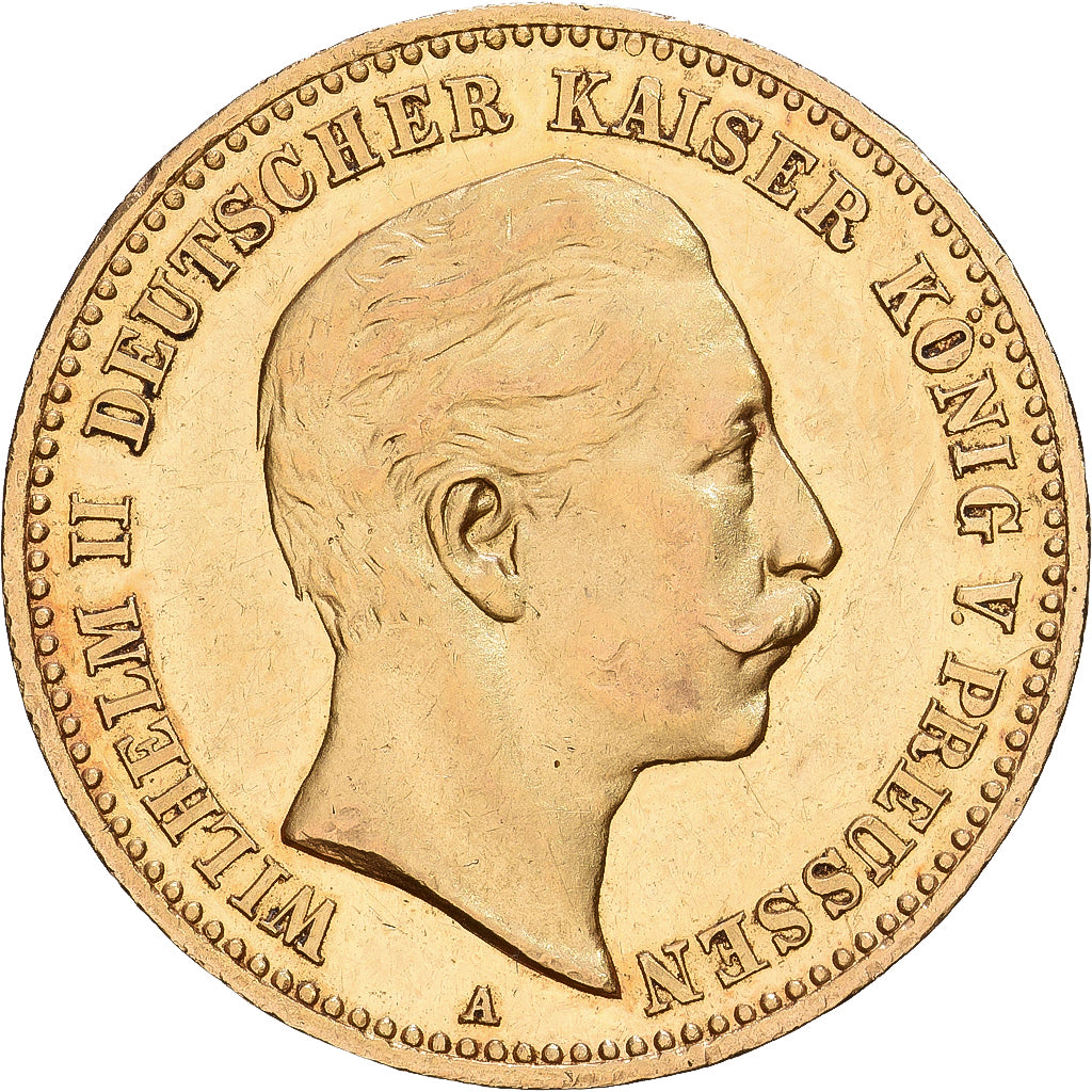 Stati tedeschi, PRUSSIA, Wilhelm II, 10 Mark, 1904, Berlin, Oro, BB+, KM:520