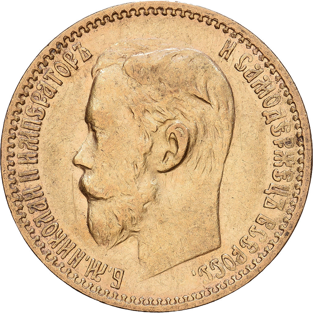 Russia, Nicholas II, 5 Roubles, 1898, St. Petersburg, Gold, EF(40-45), KM:62