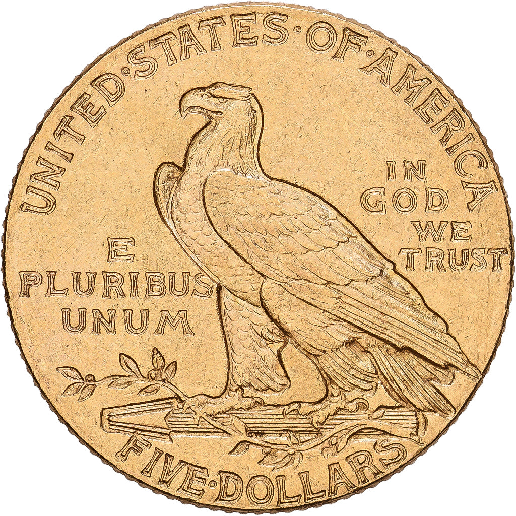 États-Unis, $5, Half Eagle, Indian Head, 1909, Philadelphie, Or, TTB+, KM:129