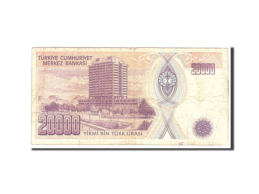 Banknote, Turkey, 20,000 Lira, 1970, 1995, KM:202, VF(20-25)