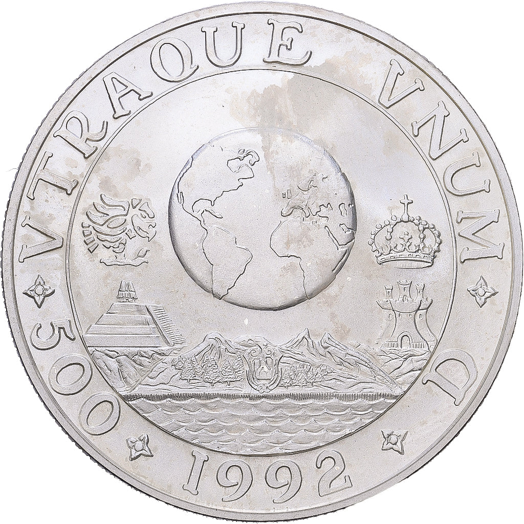 Mexique, Onza, Troy Ounce of Silver, Colombus quincentenary, 1992, Mexico City