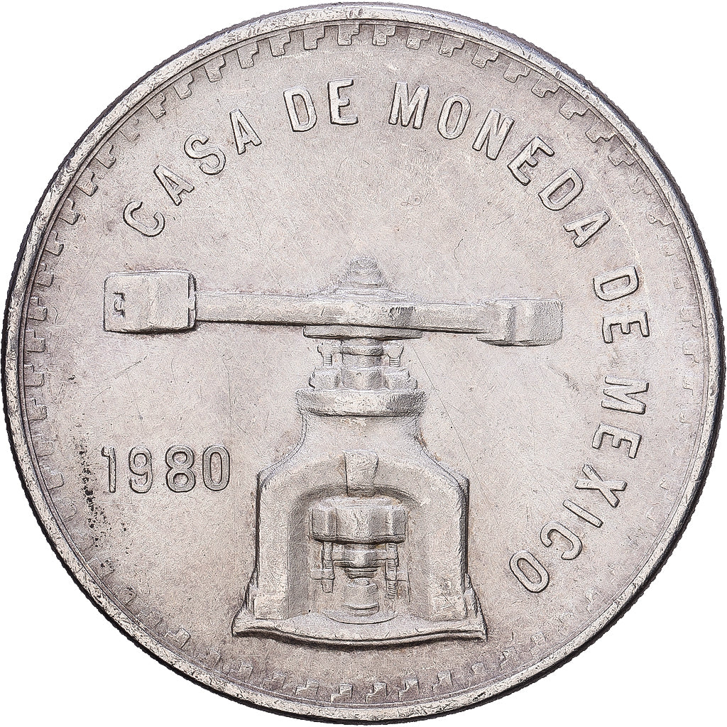 México, Onza, 1980, Mexico City, Plata, EBC, KM:M49b.5