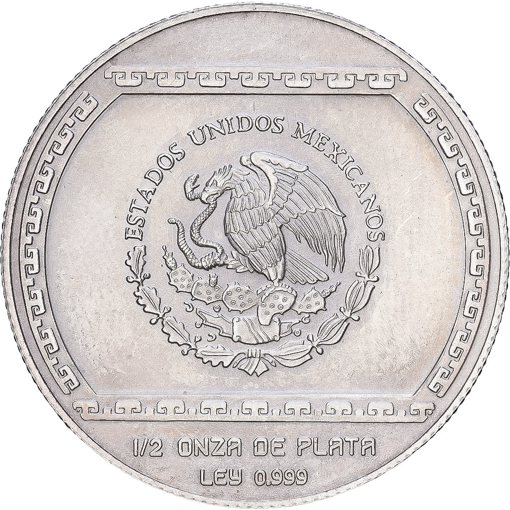 Mexiko, 2 Nuevo Pesos, 1993, Mexico City, 1/2 Oz, Silber, VZ+, KM:568