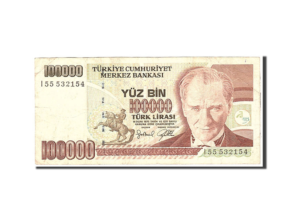 Banknote, Turkey, 100,000 Lira, 1970, Undated, KM:206, EF(40-45)