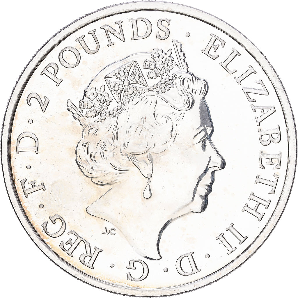 Grande-Bretagne, 2 Pounds - 1 Once, Année du Singe, 2016, Argent, TTB+