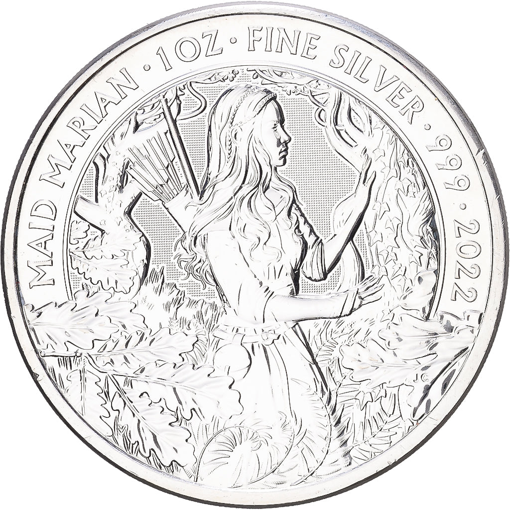 Grande-Bretagne, 2 Pounds - 1 Once, Maid Marian, 2022, Royal Mint, Argent, SPL