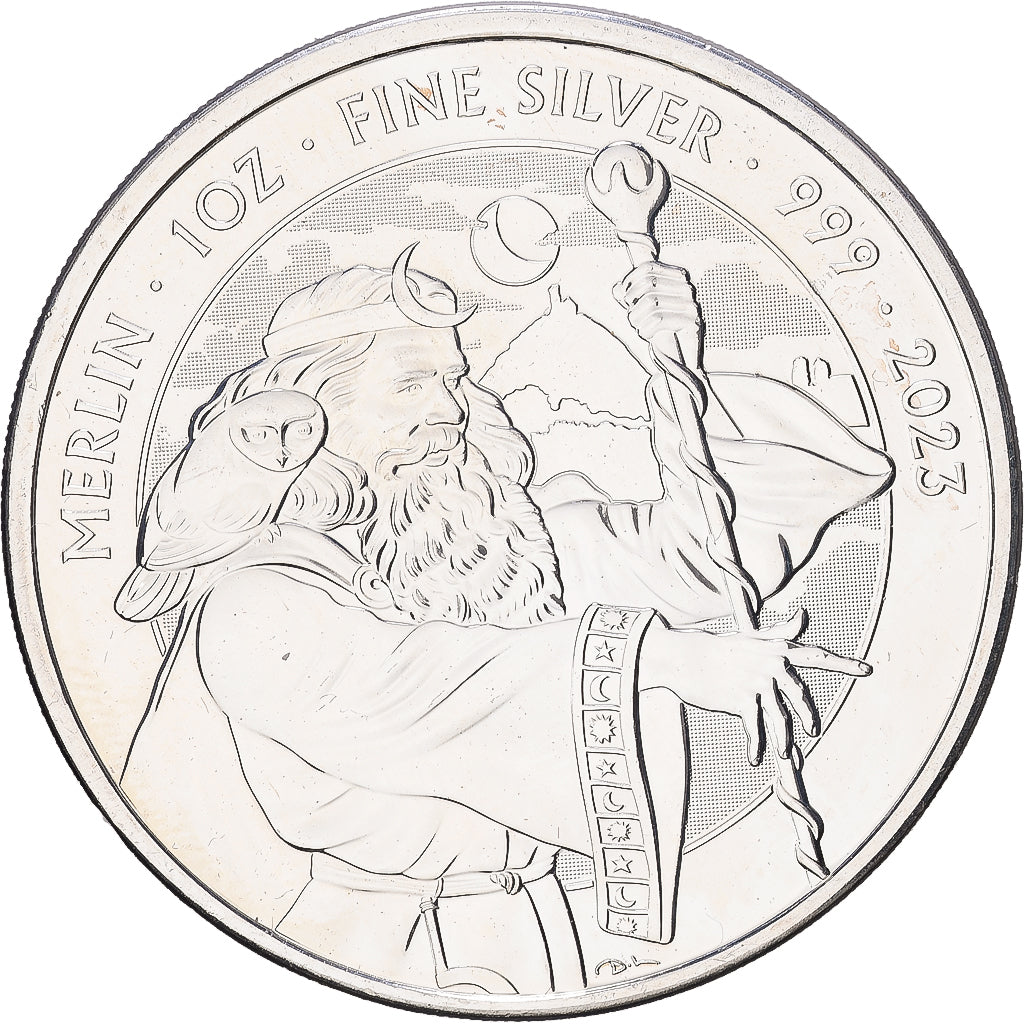 Grande-Bretagne, Charles III, 2 Pounds, Merlin, 2023, British Royal Mint, 1 Oz