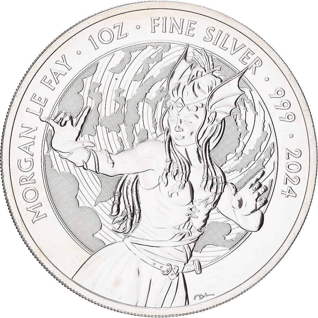 Grande-Bretagne, 2 Pounds - 1 Once, Morgan Le Fay, 2024, Royal Mint, Argent