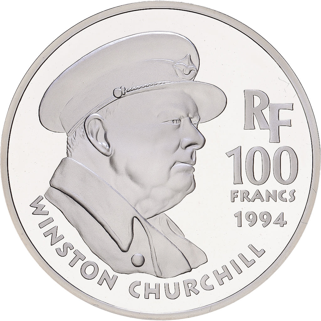 France, 100 Francs, Churchill, 1994, Monnaie de Paris, BE, Argent, FDC