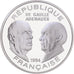 Francia, 100 Francs, De Gaulle - Adenauer, 1994, BE, Argento, FDC, Gadoury:C89