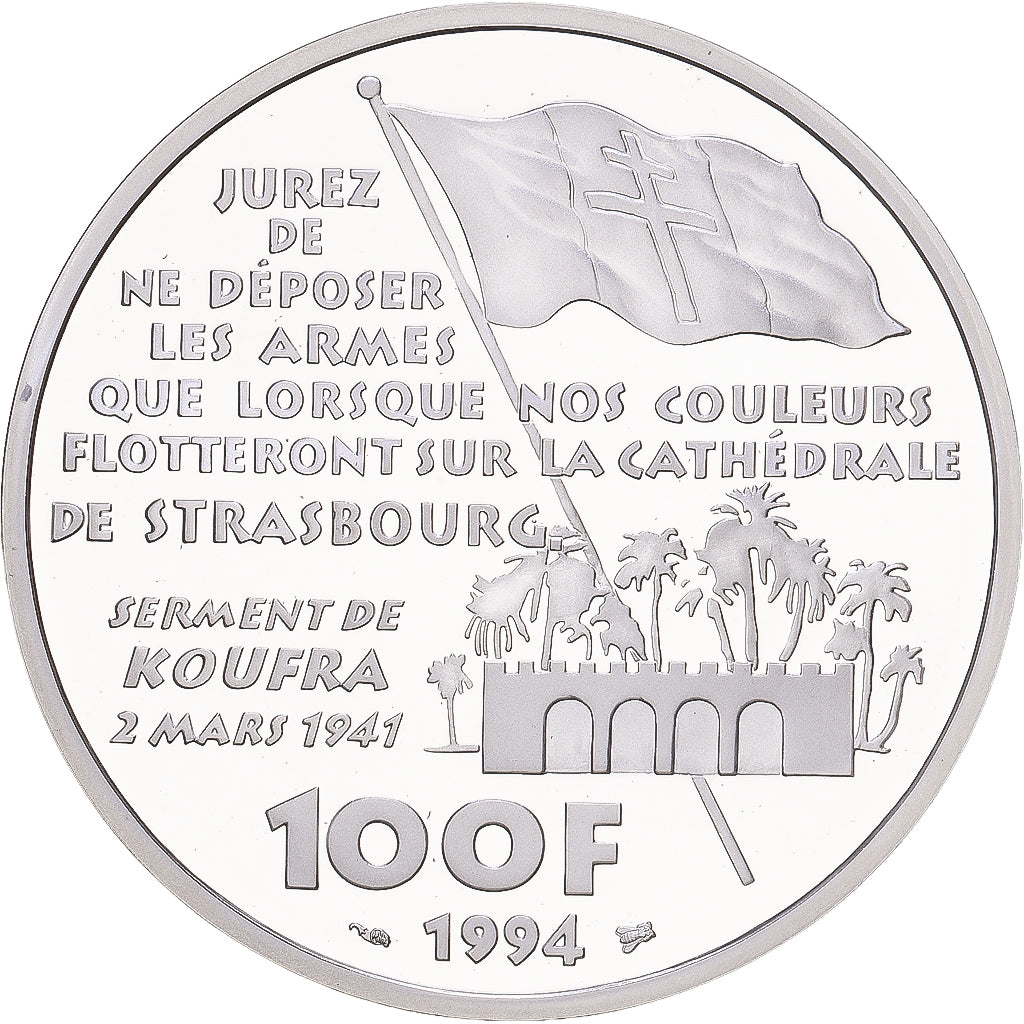 France, 100 Francs, Philippe Leclerc de Hauteclocque, 1994, Paris, BE, Argent