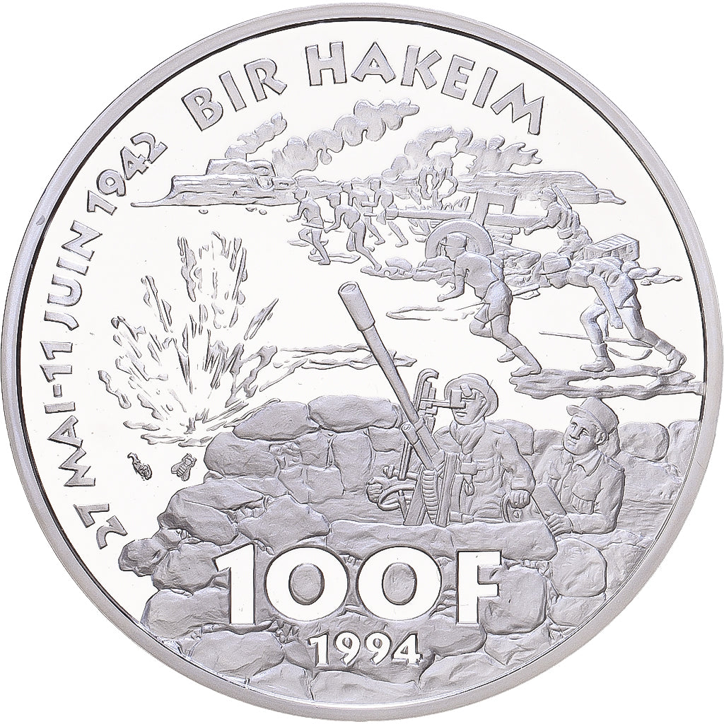 Frankreich, 100 Francs, Maréchal Koenig, 1994, Paris, Silber, STGL, KM:1040