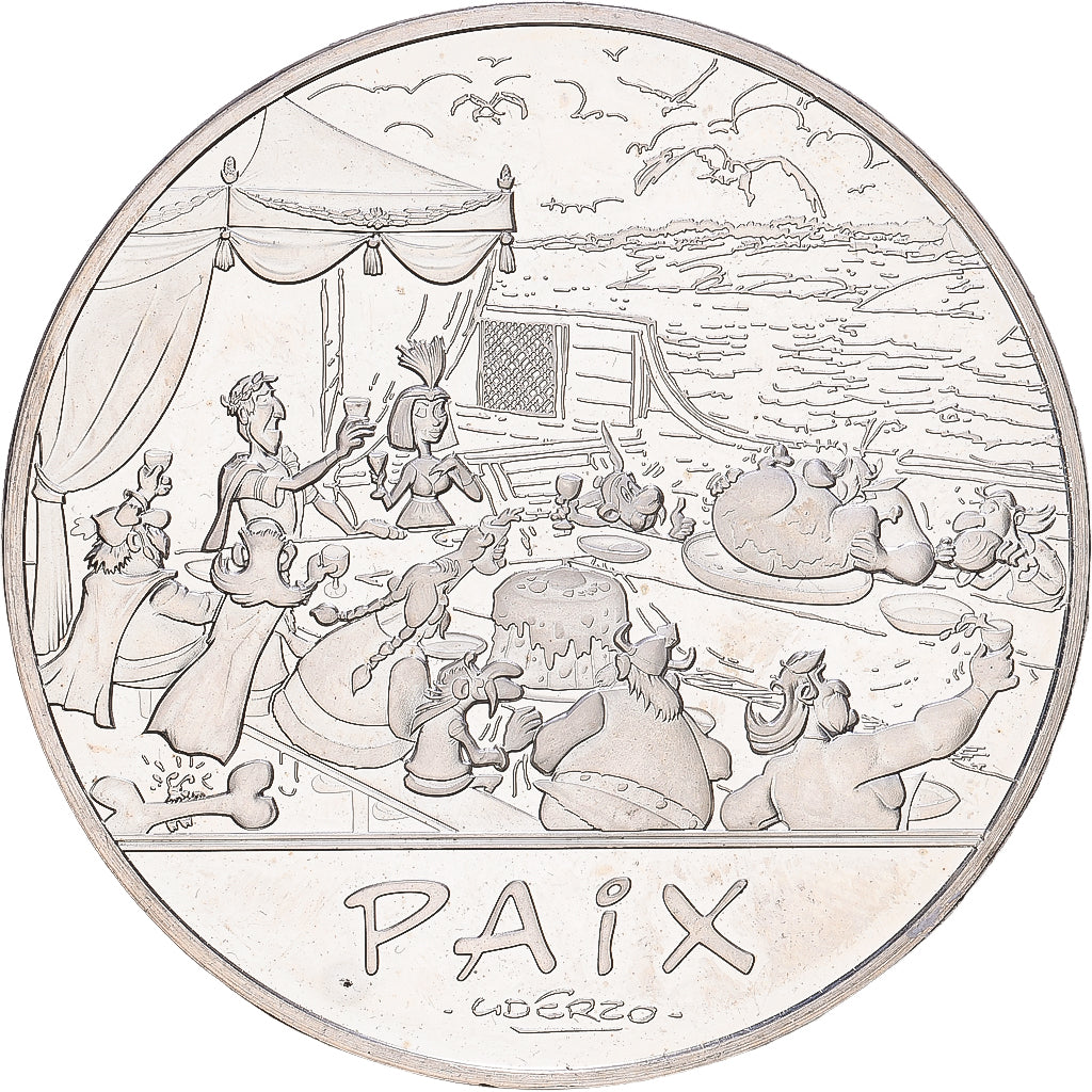 Francia, 50 Euro, Astérix et la paix - banquet, 2015, Monnaie de Paris, Plata