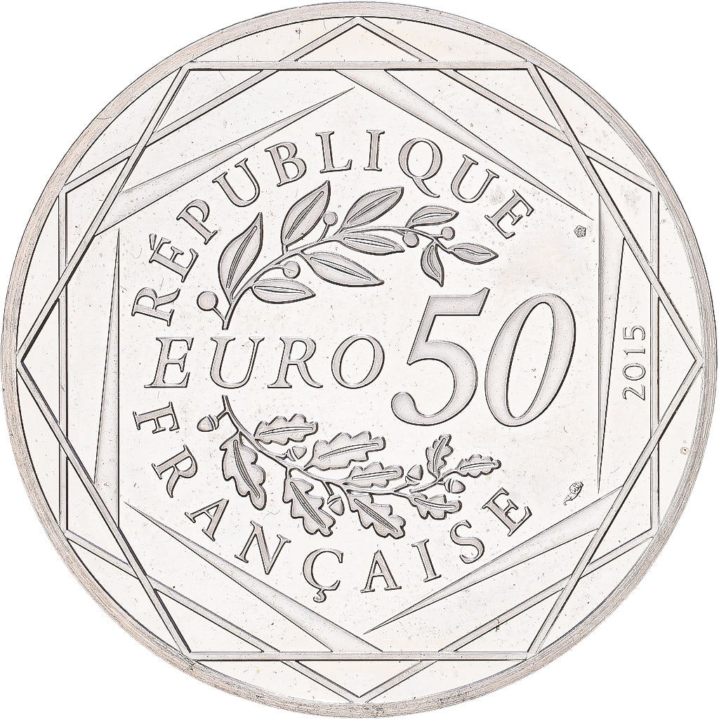 Francia, 50 Euro, Astérix et la paix - banquet, 2015, Monnaie de Paris, Plata