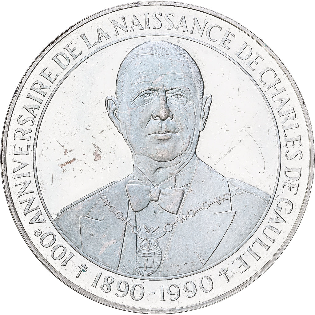 França, medalha, 50ème Anniversaire de l'Appel du 18 Juin, De Gaulle, 1990