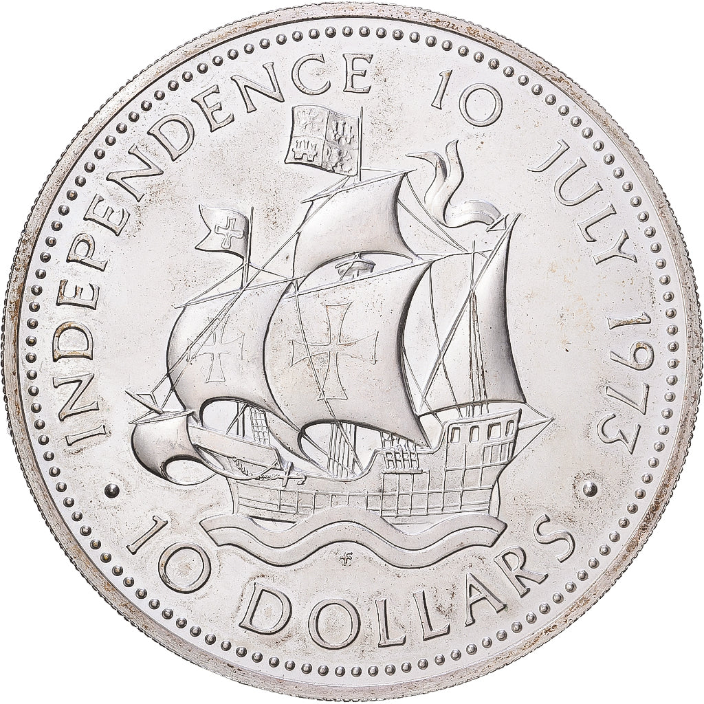 Coin, Bahamas, Elizabeth II, Independence 10 July 1973, 10 Dollars, 1973