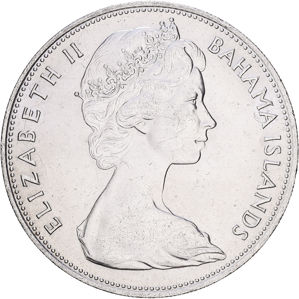 Bahamas, Elizabeth II, 5 Dollars, 1966, Plata, EBC, KM:10