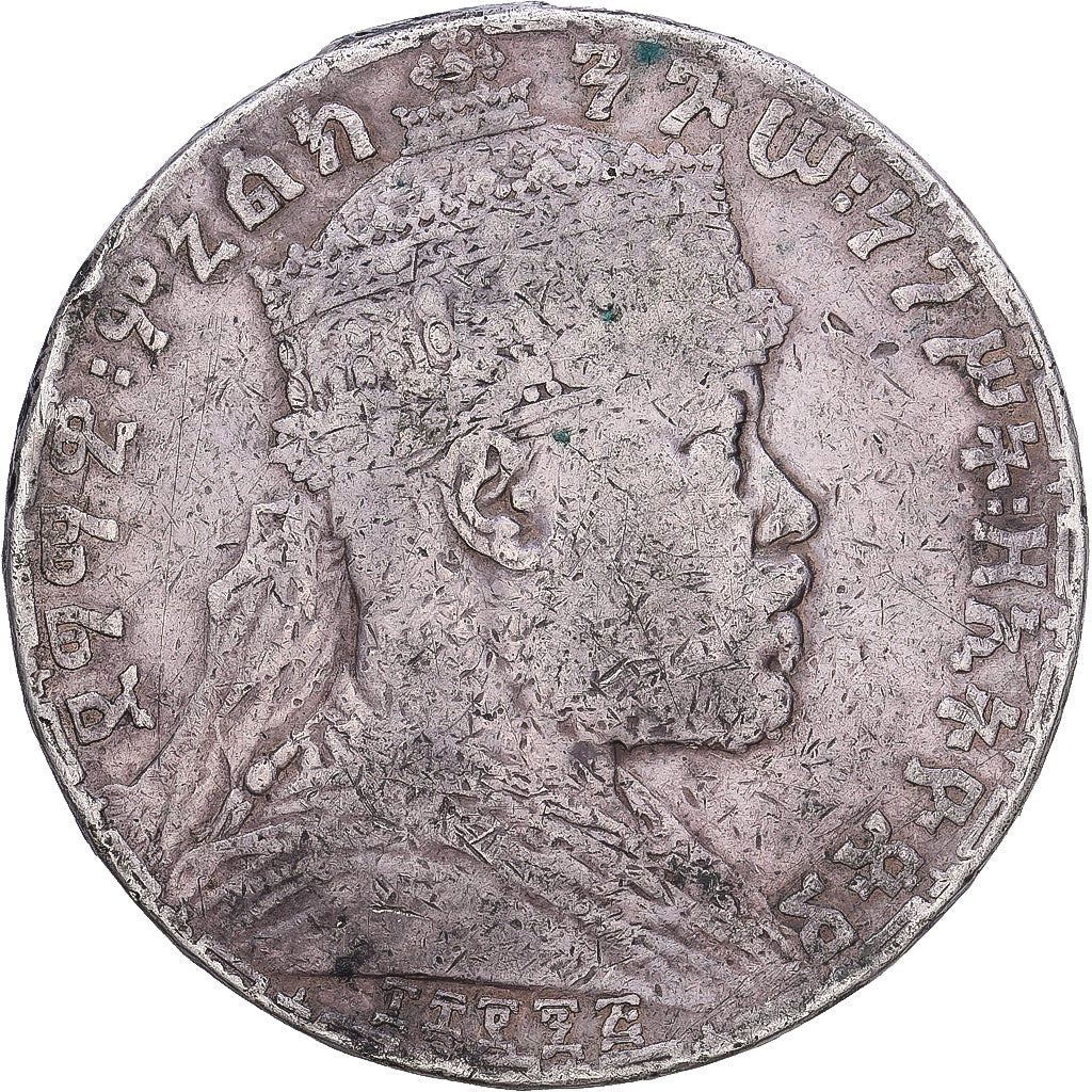 Ethiopië, Menelik II, Birr, 1903, Paris, Zilver, ZG+, KM:19