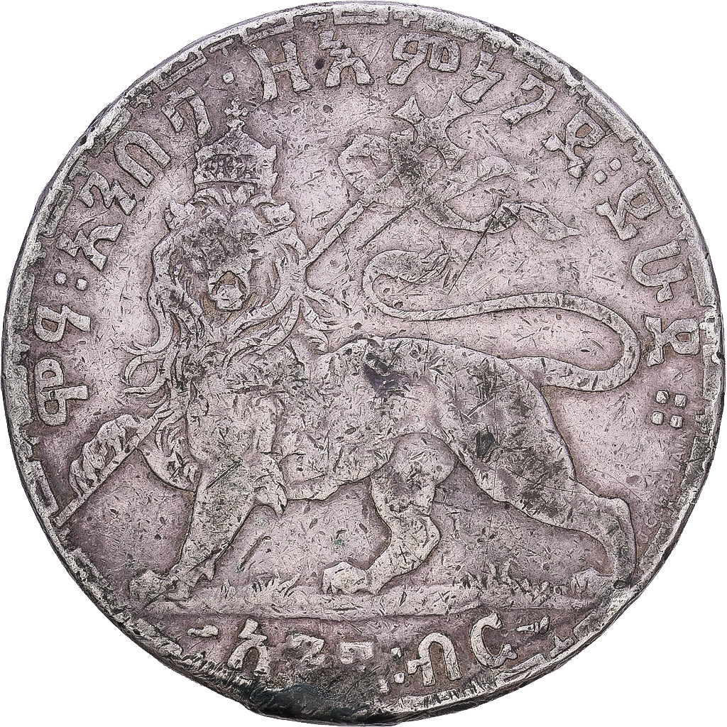 Ethiopië, Menelik II, Birr, 1903, Paris, Zilver, ZG+, KM:19