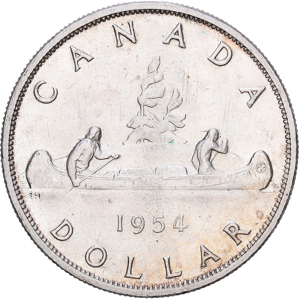 Canada, Elizabeth II, Dollar, 1954, Royal Canadian Mint, Silver, MS(60-62)