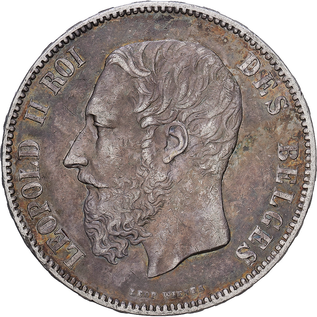 Bélgica, Leopold II, 5 Francs, 5 Frank, 1872, Prata, VF(30-35), KM:24