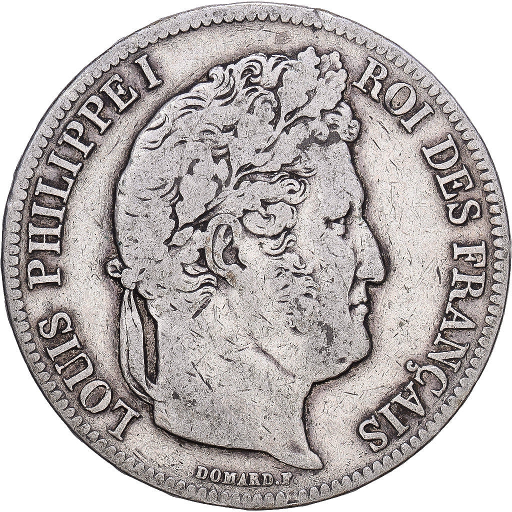 Moneta, Francia, Louis-Philippe, 5 Francs, 1840, Lille, MB+, Argento, KM:749.13