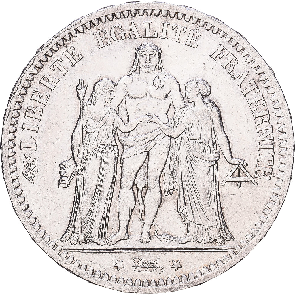 Frankrijk, 5 Francs, Hercule, 1873, Paris, Zilver, PR, Gadoury:745a, KM:820.2