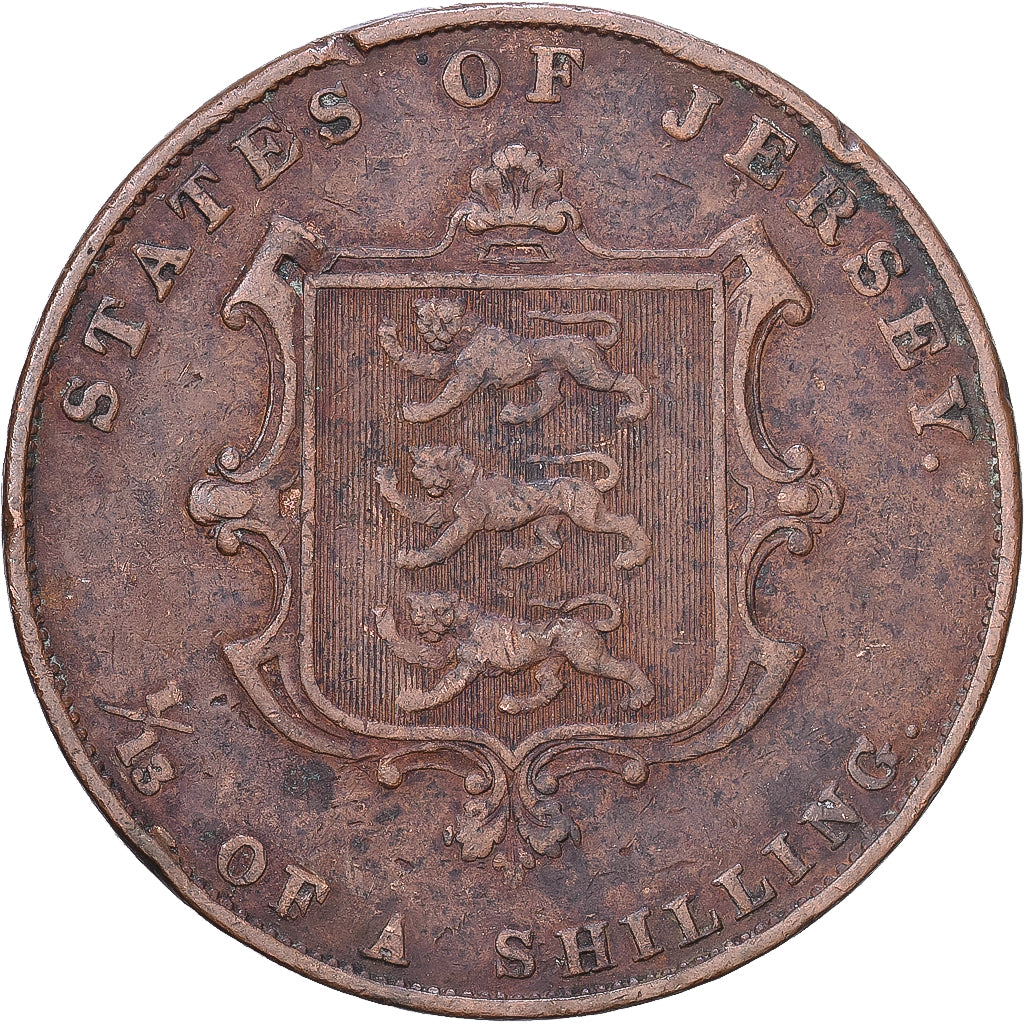 Jersey, Victoria, 1/13 Shilling, 1858, Copper, VF(20-25), KM:3