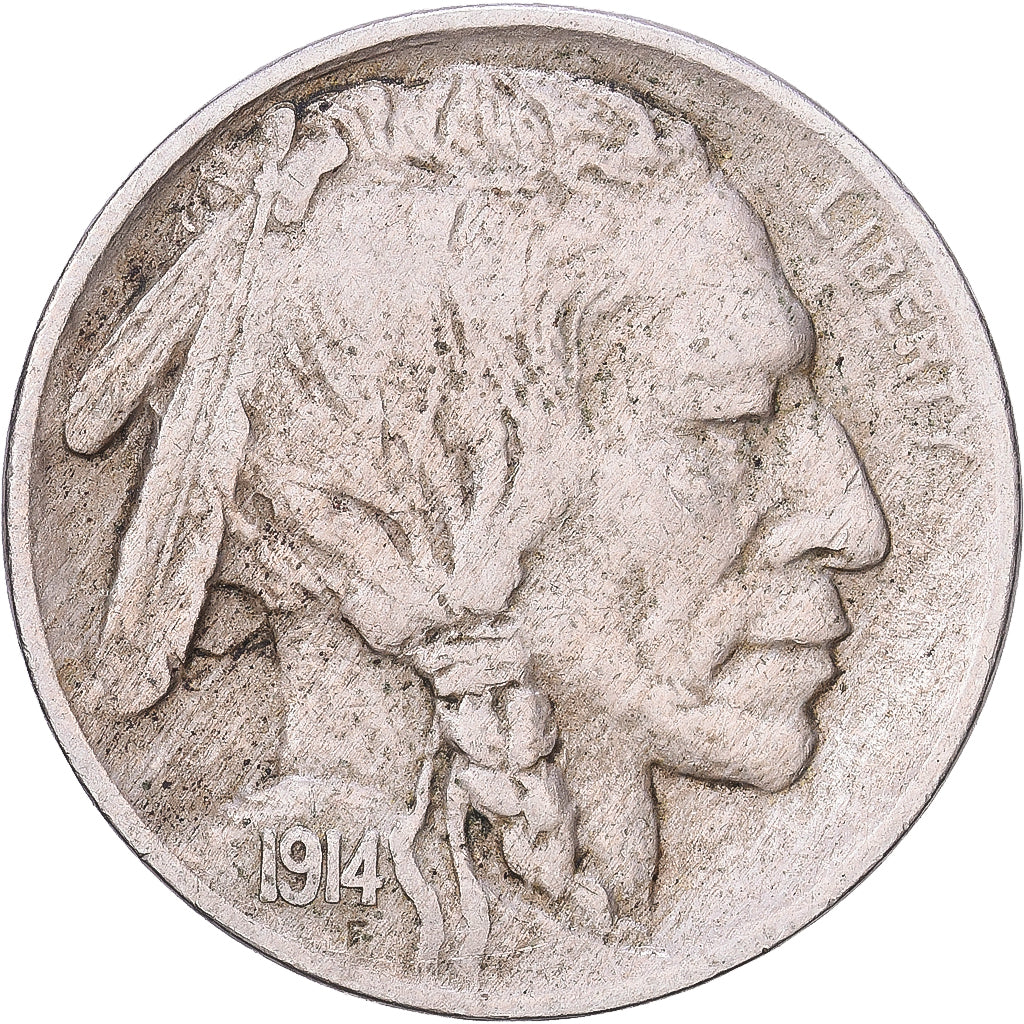 États-Unis, 5 Cents, Buffalo, 1914, Philadelphie, Nickel, TB+, KM:134
