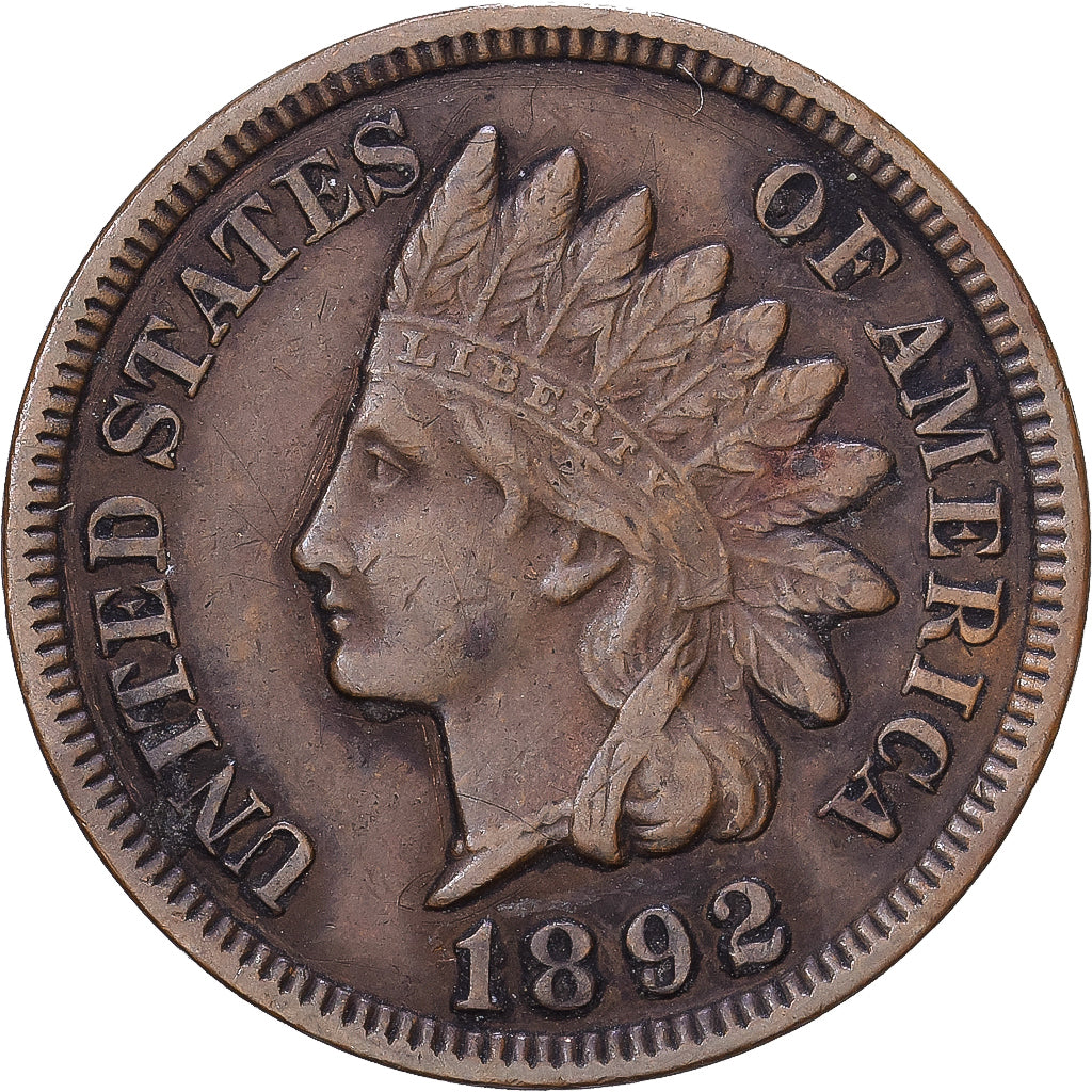 Vereinigte Staaten, Cent, Indian Head Cent, 1892, U.S. Mint, Bronze, SS, KM:90a