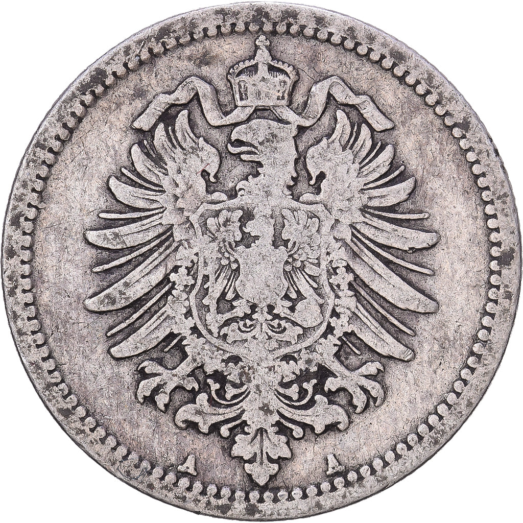 NIEMCY - IMPERIUM, Wilhelm I, 50 Pfennig, 1876, Berlin, Srebro, EF(40-45), KM:6