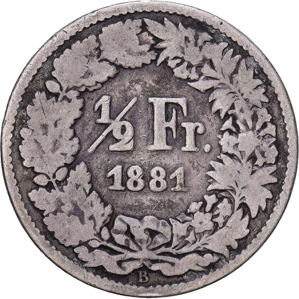 Schweiz, 1/2 Franc, 1881, Bern, Silber, S, KM:23