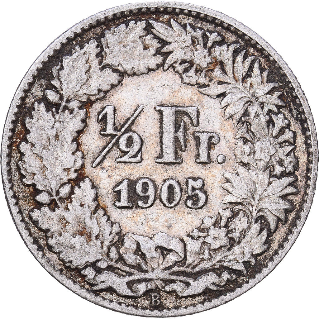 Suíça, 1/2 Franc, 1905, Bern, Prata, VF(30-35), KM:23