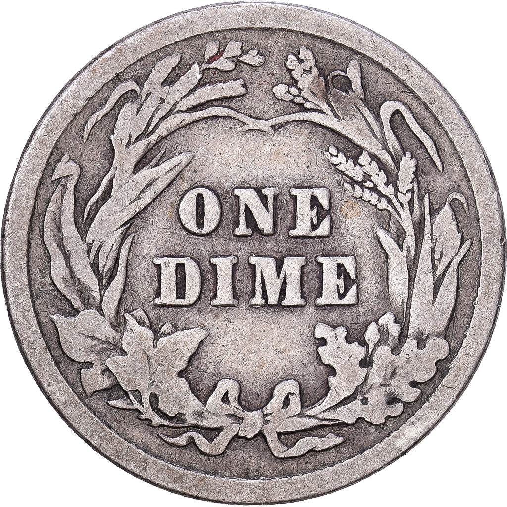 États-Unis, Dime, Barber Dime, 1911, U.S. Mint, Argent, TB+, KM:113