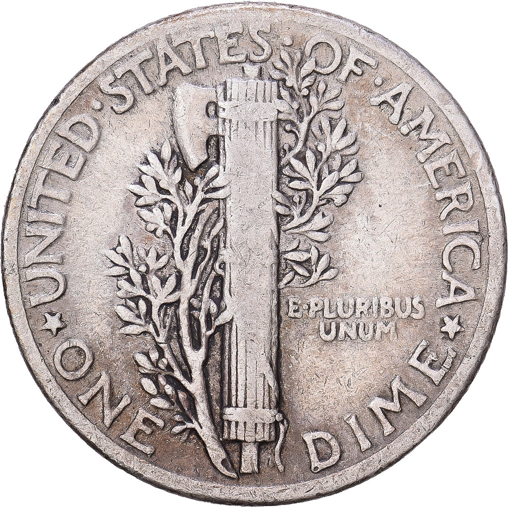 United States, Dime, Mercury Dime, 1937, U.S. Mint, Silver, VF(30-35), KM:140