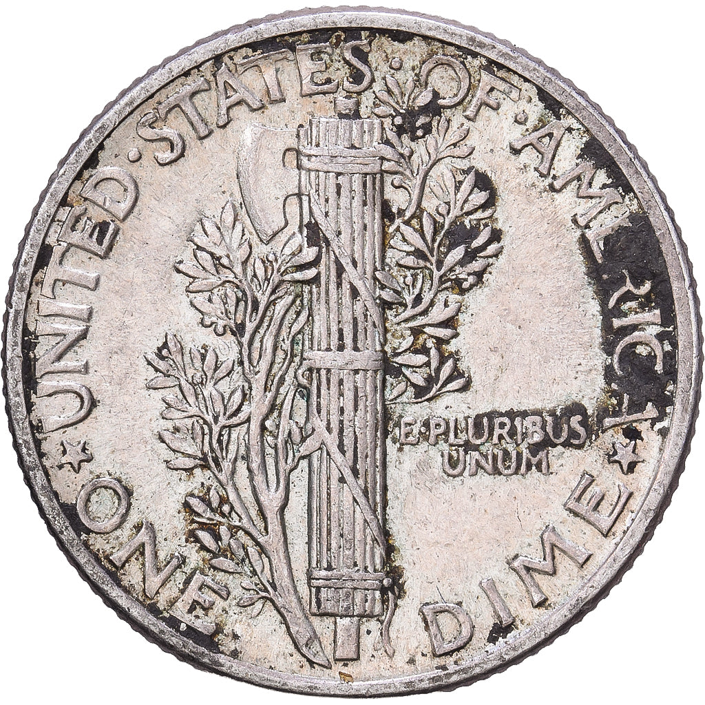 États-Unis, Dime, Mercury Dime, 1943, Philadelphie, Argent, TTB, KM:140