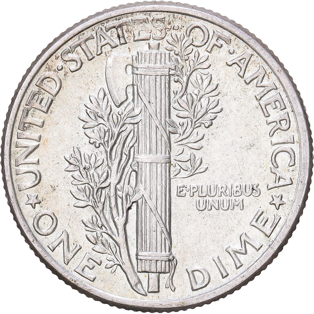 États-Unis, Dime, Mercury Dime, 1943, Philadelphie, Argent, TTB+, KM:140