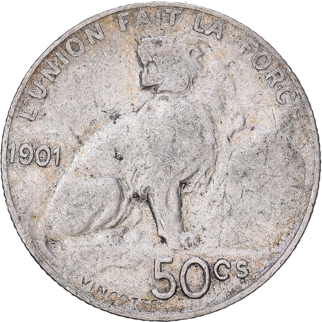 Belgique, Leopold II, 50 Centimes, 1901, Bruxelles, Argent, TB, KM:51