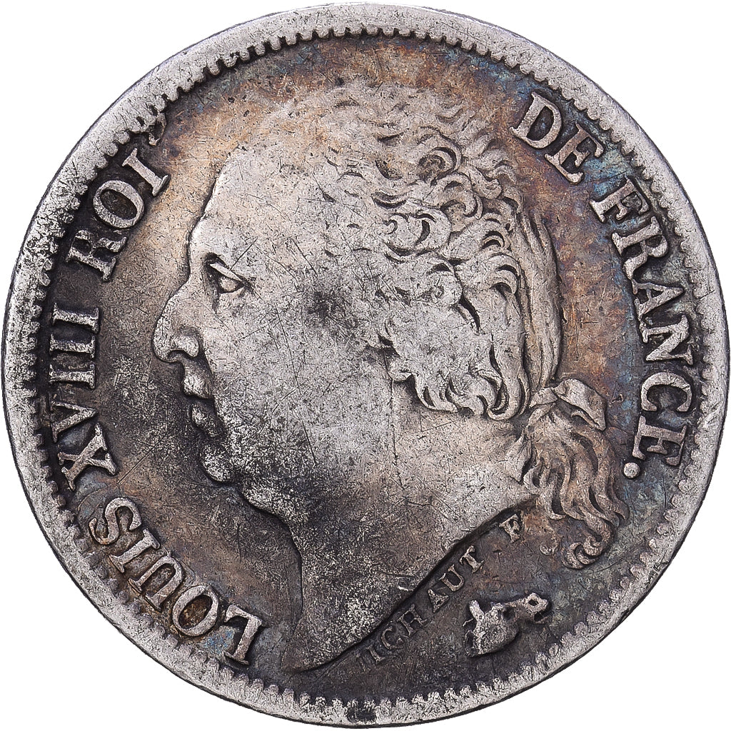 France, Louis XVIII, 1/2 Franc, 1823, Paris, Argent, TB+, Gadoury:401, KM:708.1