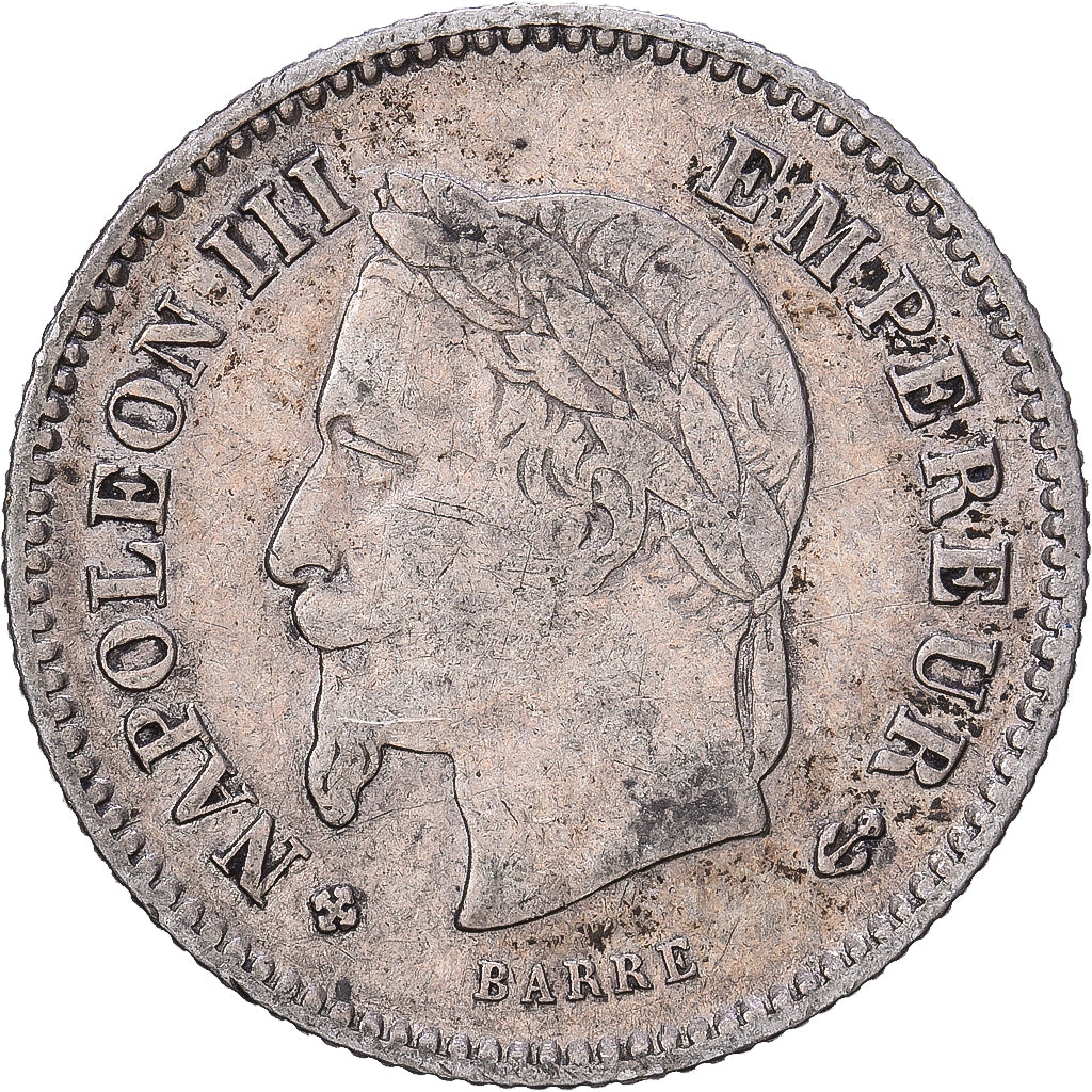 France, Napoleon III, 20 Centimes, 1867, Strasbourg, Silver, VF(30-35), Le