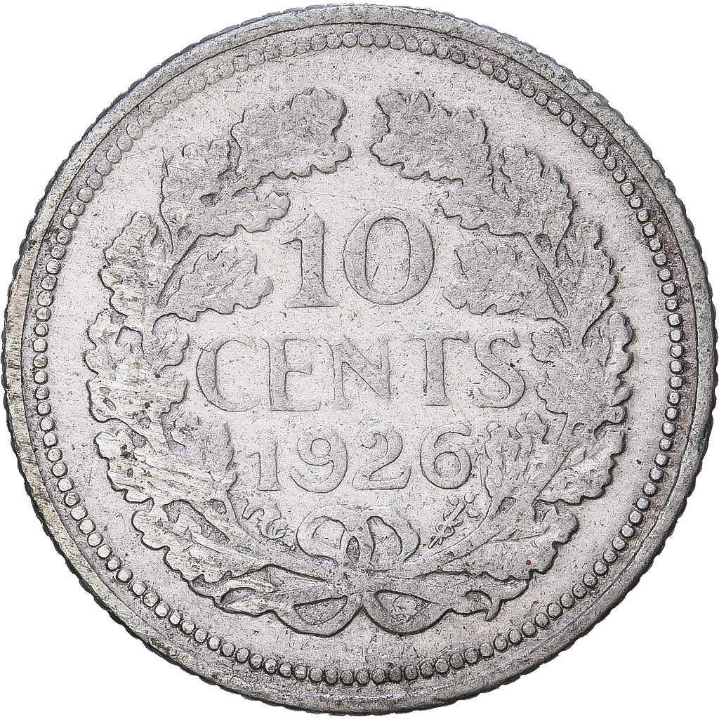 Nederland, Wilhelmina I, 10 Cents, 1926, Zilver, FR+, KM:163
