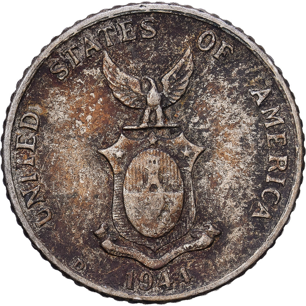 Filippine, 10 Centavos, 1944, Argento, MB, KM:181