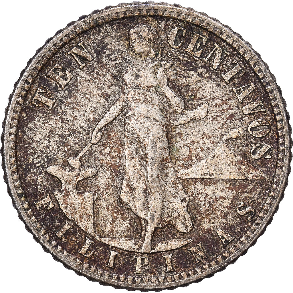 Filippine, 10 Centavos, 1944, Argento, MB, KM:181